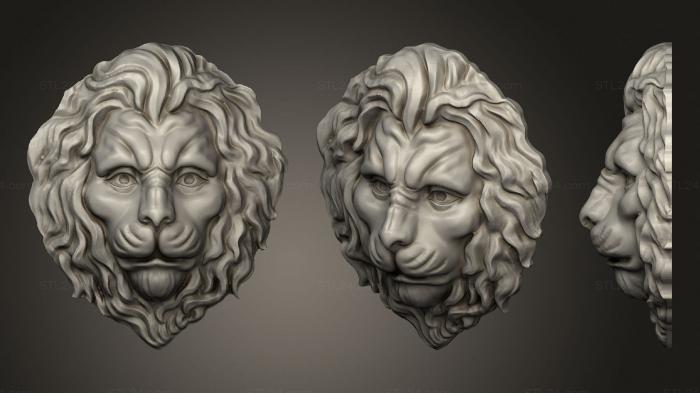 Masks and muzzles of animals (Lion (1), MSKJ_0318) 3D models for cnc